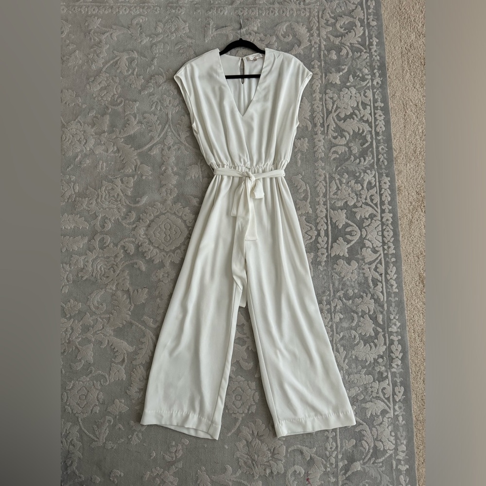 Wayf Crepe Jumpsuit Off White | Size XS